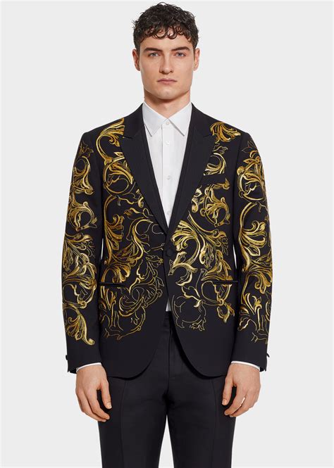 black and gold versace suit|versace suits outlet.